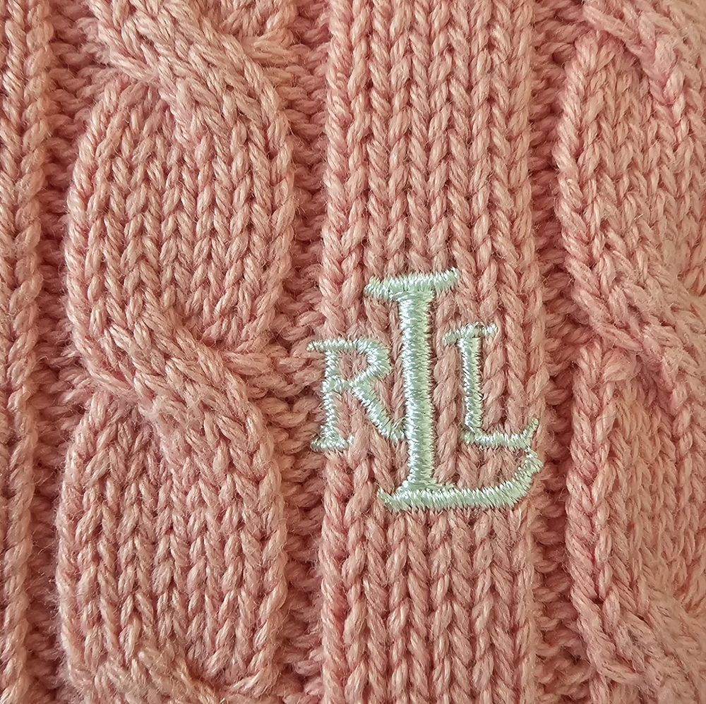Lauren Ralph Lauren Women's Light Pink Knit Y2K Sweater Size--M - Picture 9 of 12
